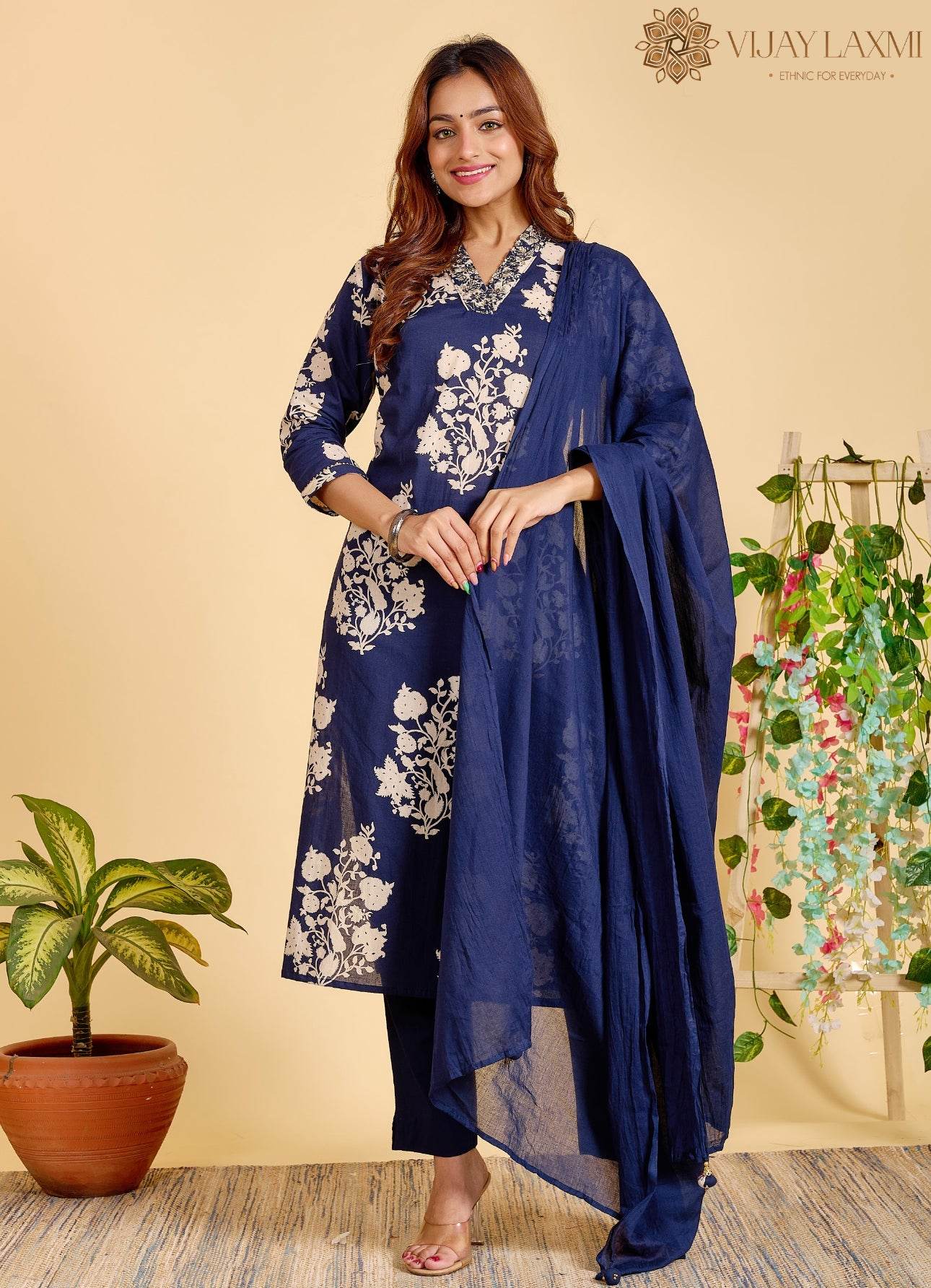 Premium Printed Cotton Suit For Women NI - Vijay Laxmi