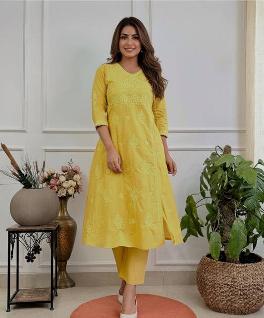 Cotton Chikankari kurta Set