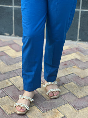 Breathable Royal Blue Cotton Pants