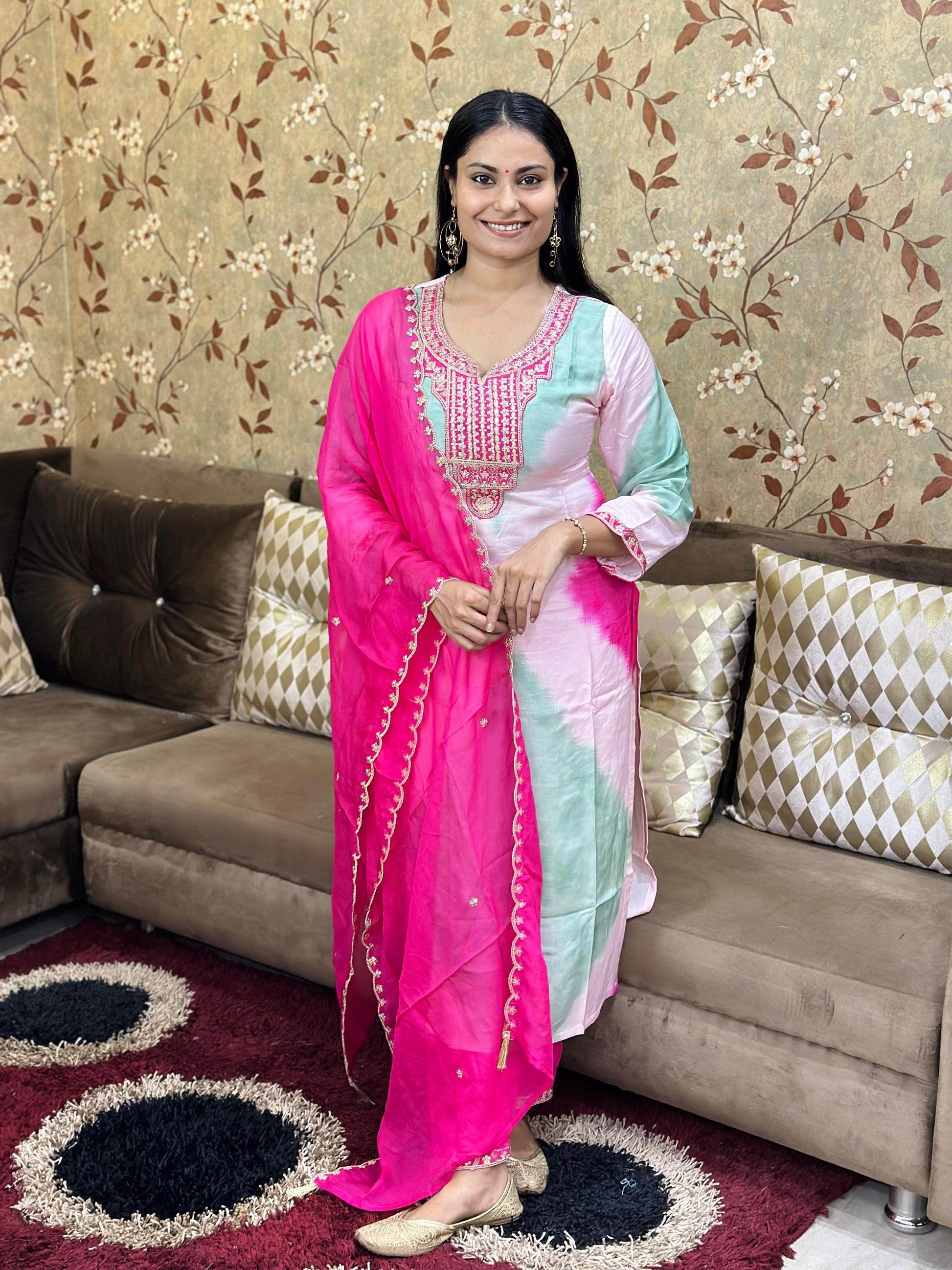 Pure Viscose Soft Silk Suit - Vijay Laxmi