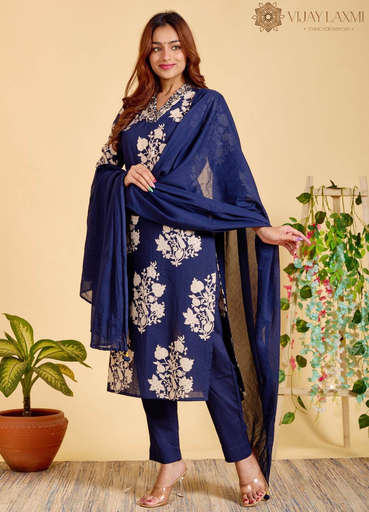 Premium Printed Cotton Suit For Women NI - Vijay Laxmi