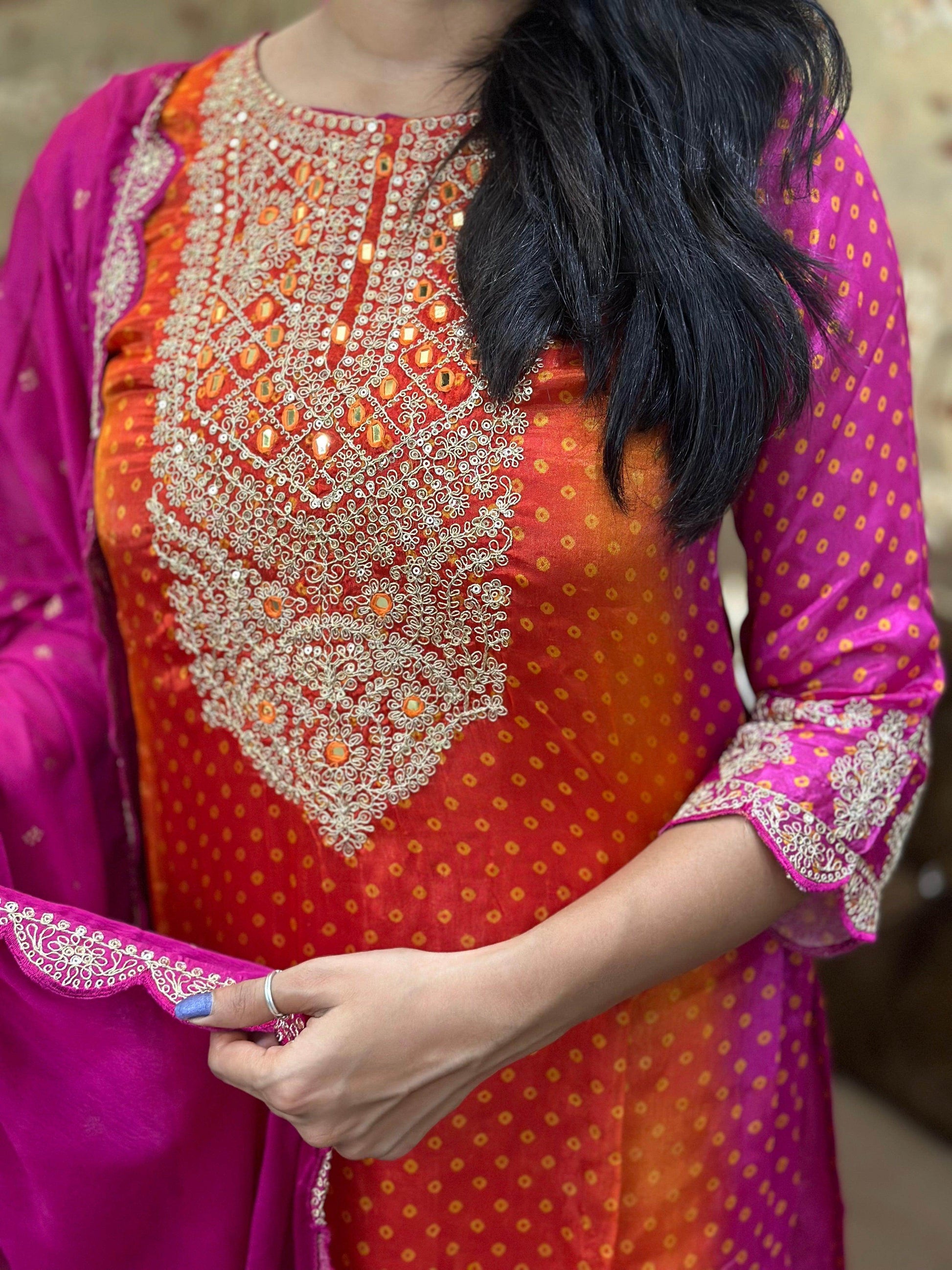 Soft Chinon Silk Suit For Women - Vijay Laxmi