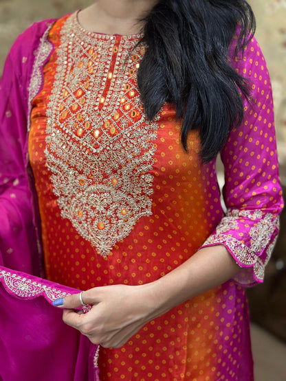 Soft Chinon Silk Suit For Women - Vijay Laxmi