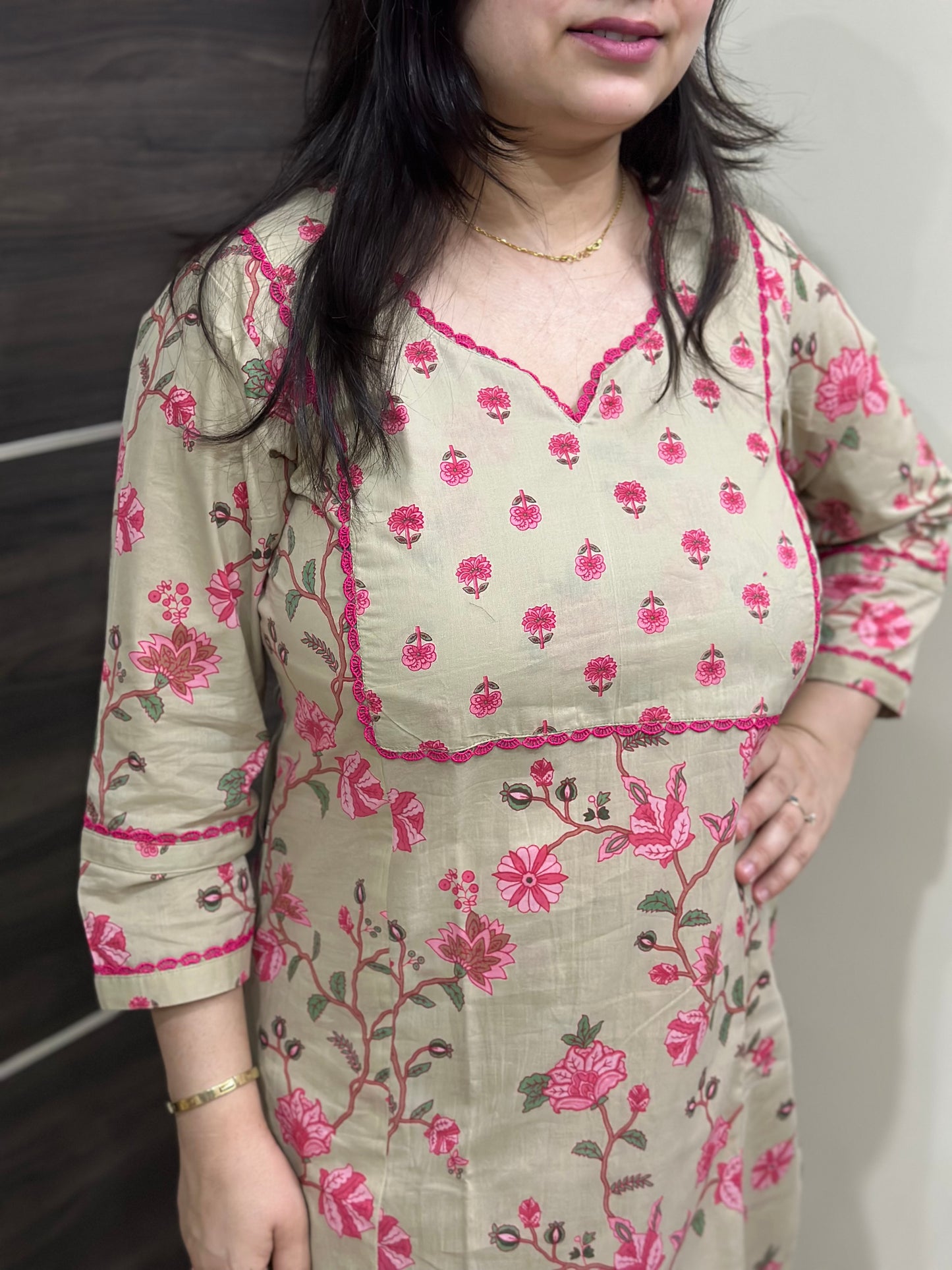 Ruhani Cotton kurta set for women beige
