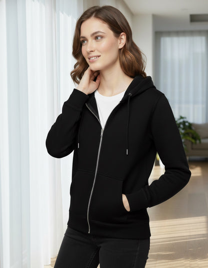 Unisex Zip Hoodie- Black