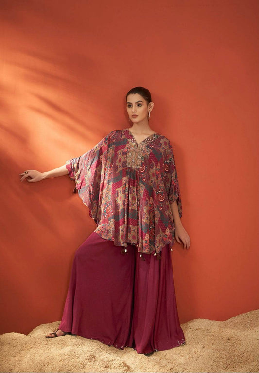 Pure crepe kaftan dress for Women - Vijay Laxmi