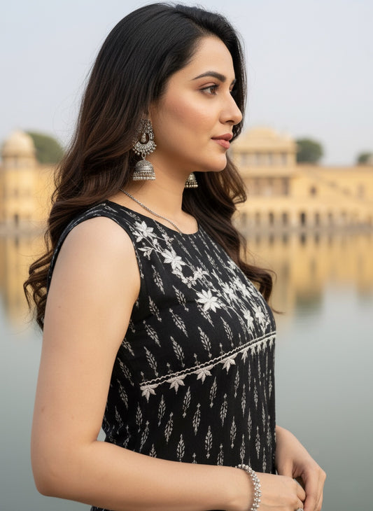 Sleeveless Cotton Kurti
