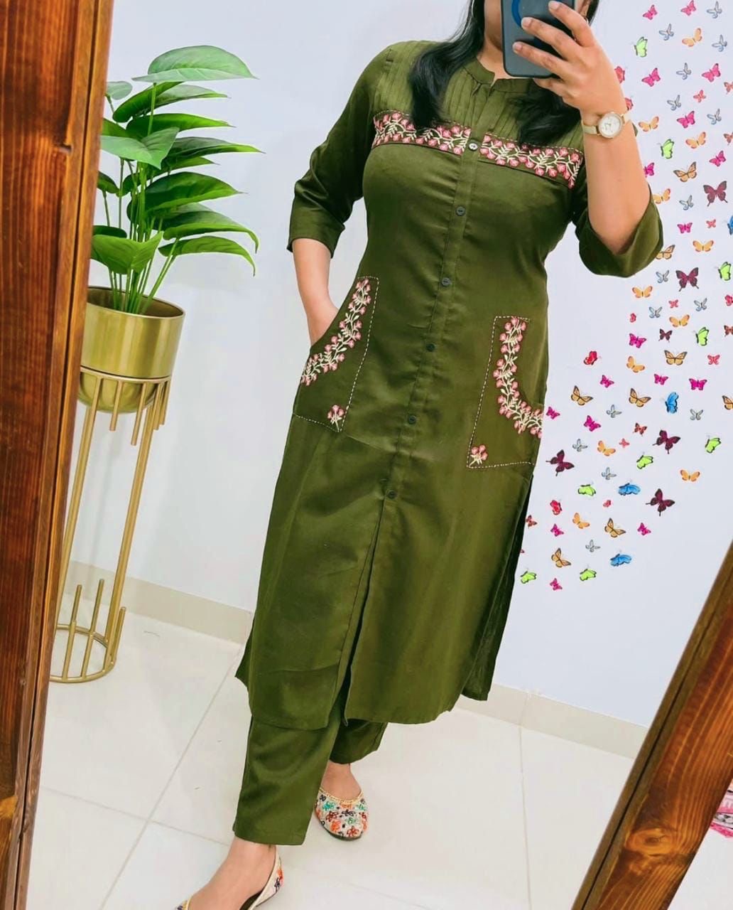Amayra Cotton Flex Green kurta Set