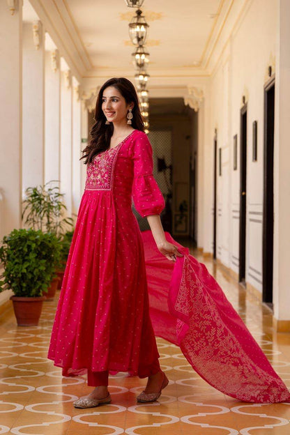 Premium Cotton Suit For Women Mul Peacock - Vijay Laxmi