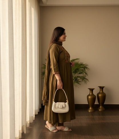 Thread Work Cotton Suit For Women