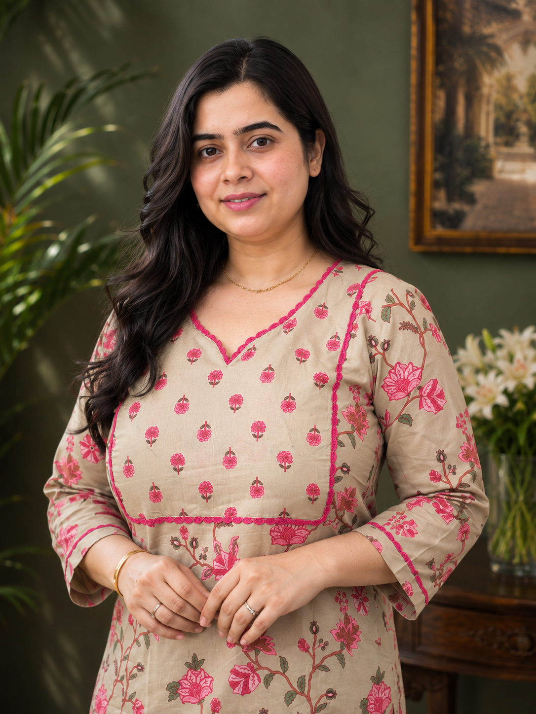 Ruhani Cotton kurta set for women beige