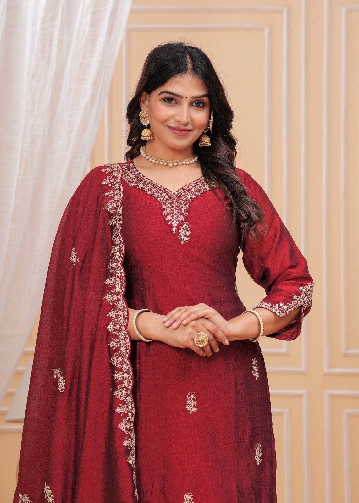 Maharani Dola Silk Suit - Vijay Laxmi