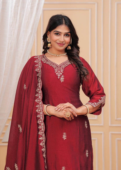 Maharani Dola Silk Suit - Vijay Laxmi