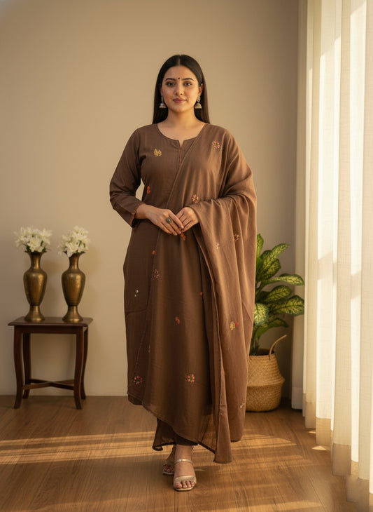 Premium Cotton kurta set for women with dupatta