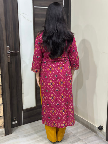Ruhani Cotton kurta set for women pink