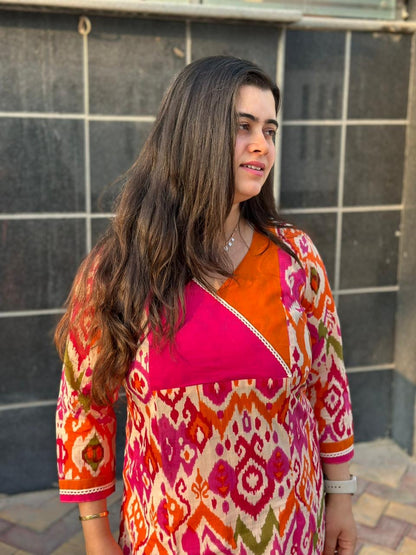 Airy Cotton Ikkat kurti for women