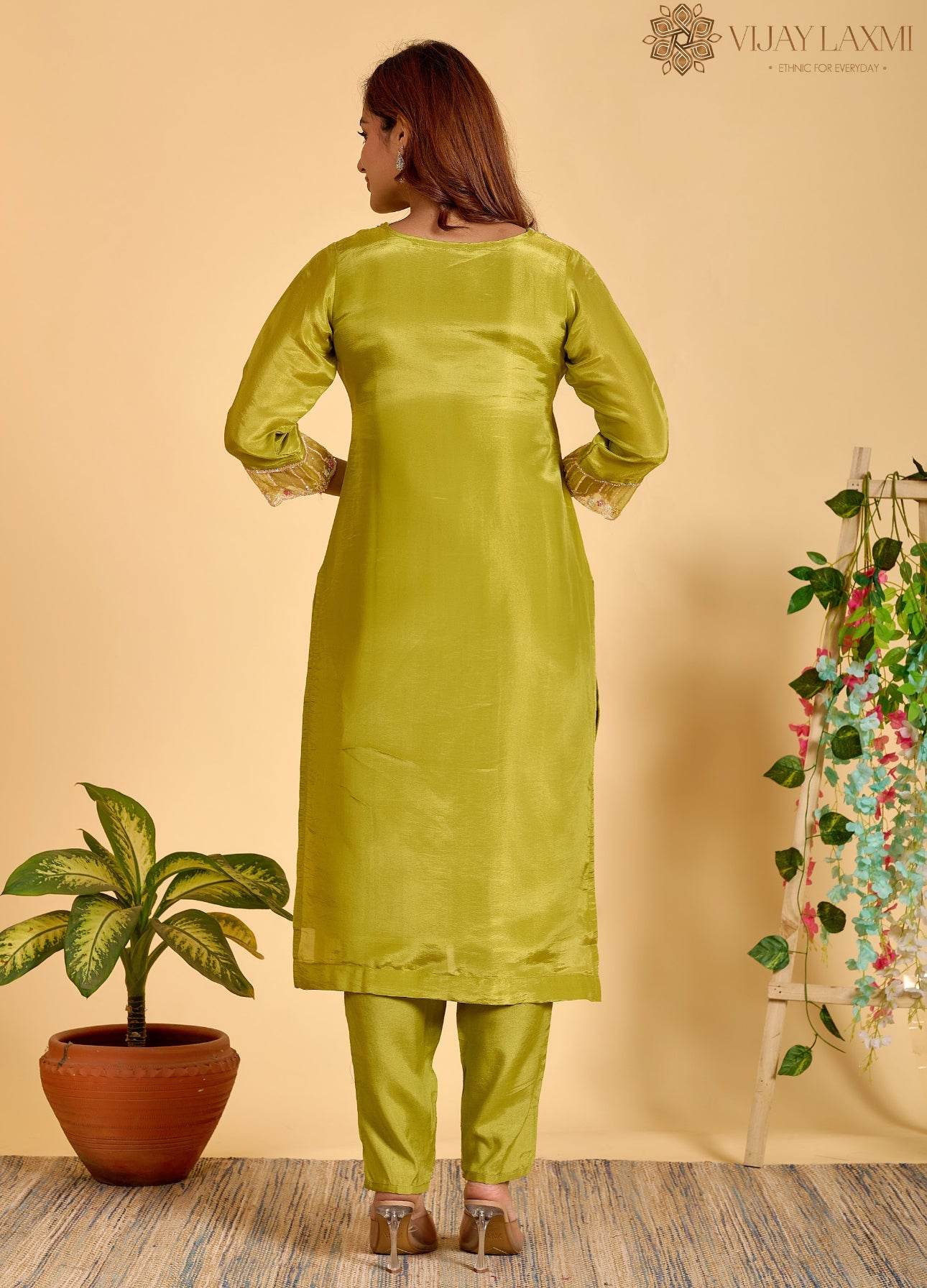 Modal Shimmer Silk Suit - Vijay Laxmi