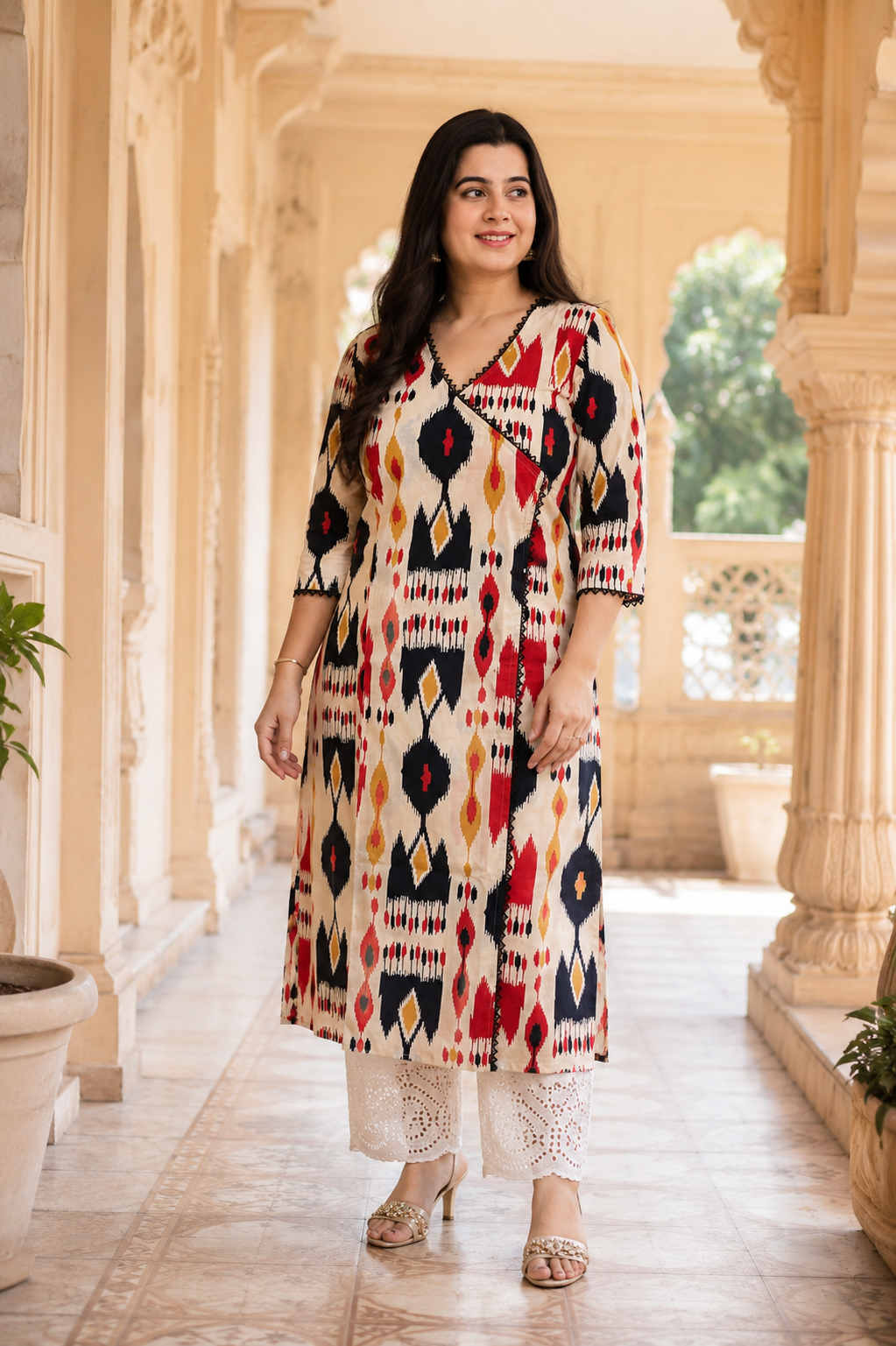 Breathable & Stylish Ikkat Print Cotton Kurti