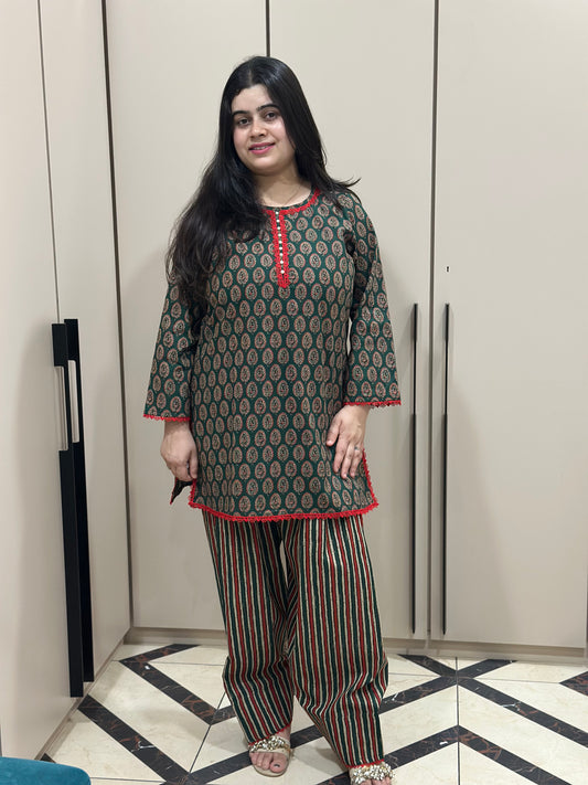 Jasmine Farshi Salwar Suit Green