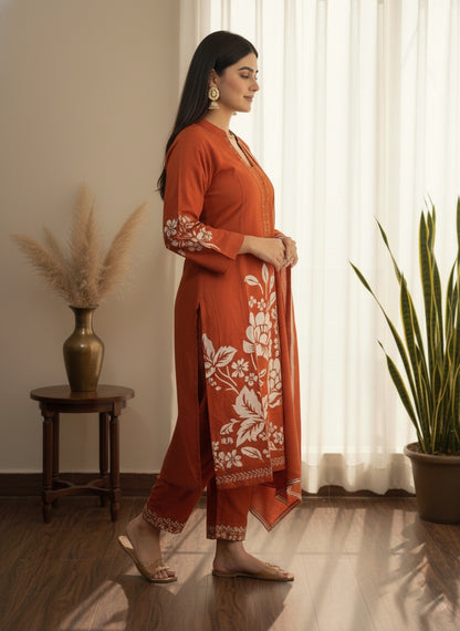 Premium Cotton kurta set for women with dupatta