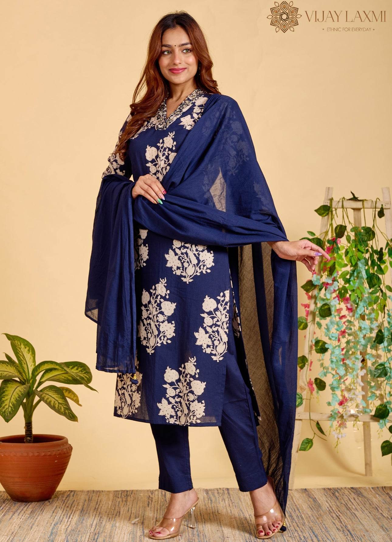 Premium Printed Cotton Suit For Women NI - Vijay Laxmi