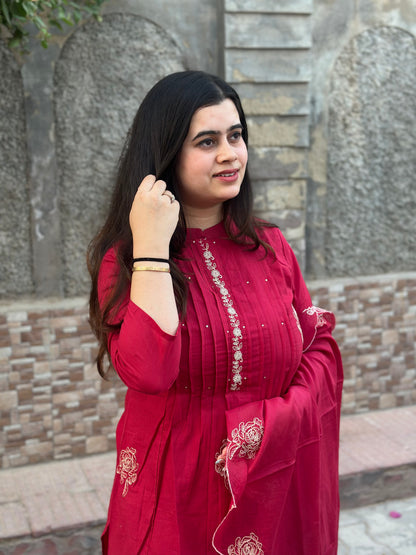 Premium Cotton kurta set for women with dupatta - Vijay Laxmi
