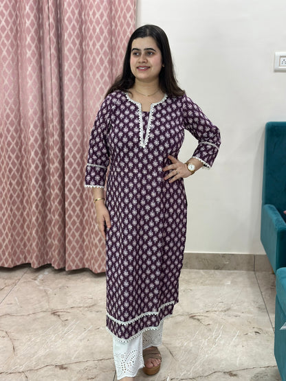 Purple queen Airy Cotton Kurti for women