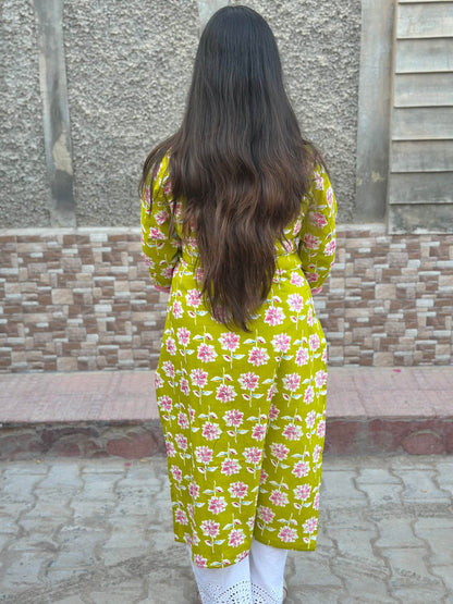 Airy Cotton Kurti for women angrakha - Vijay Laxmi