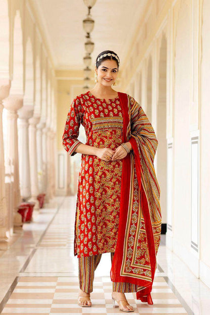 Bagru Print Cotton Suit - Vijay Laxmi
