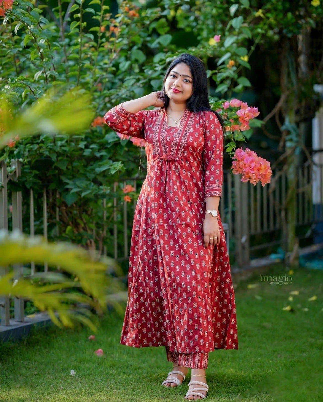 Bagru Red Suit - Vijay Laxmi