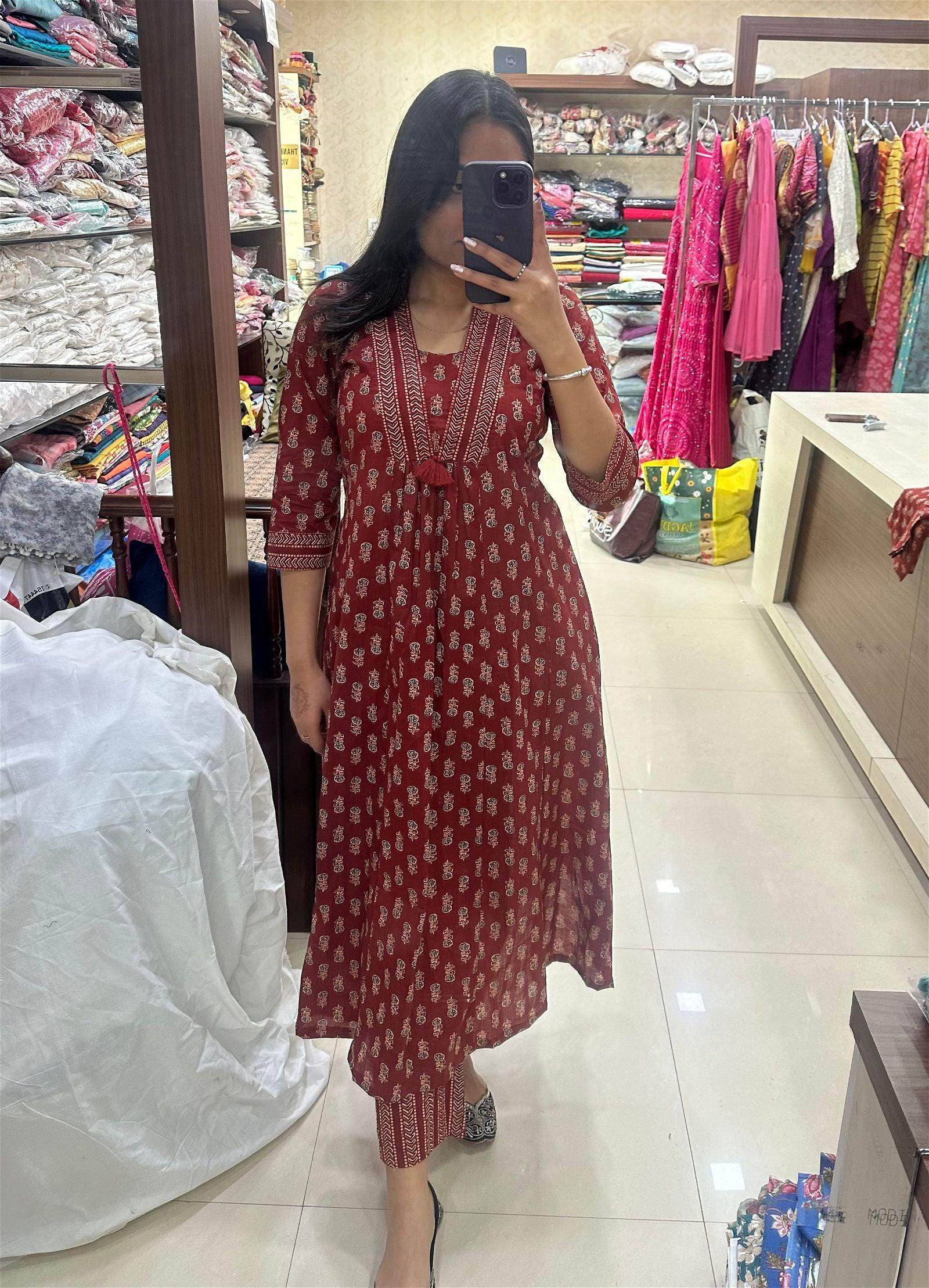 Bagru Red Suit - Vijay Laxmi