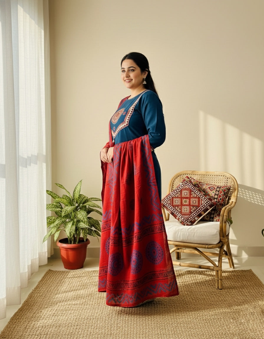 Amayra Arjakh Cotton Kurti Pant Dupatta Set – Thread & Lace