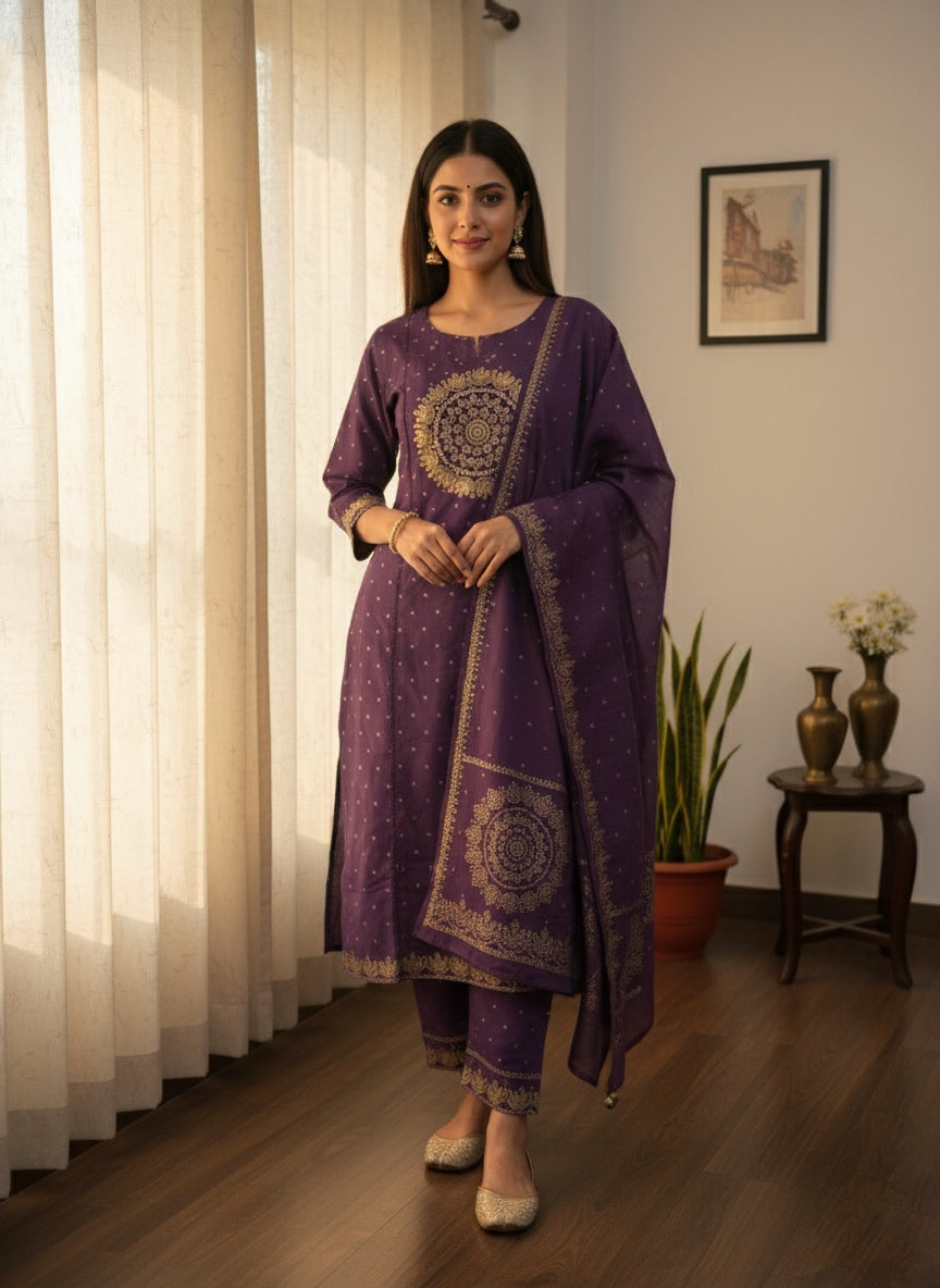 Premium Cotton kurta set for women with dupatta