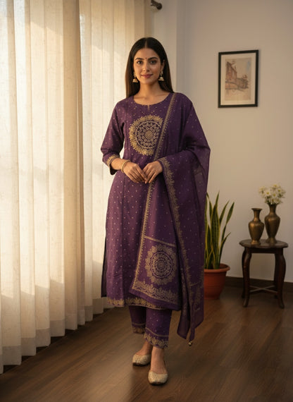 Premium Cotton kurta set for women with dupatta