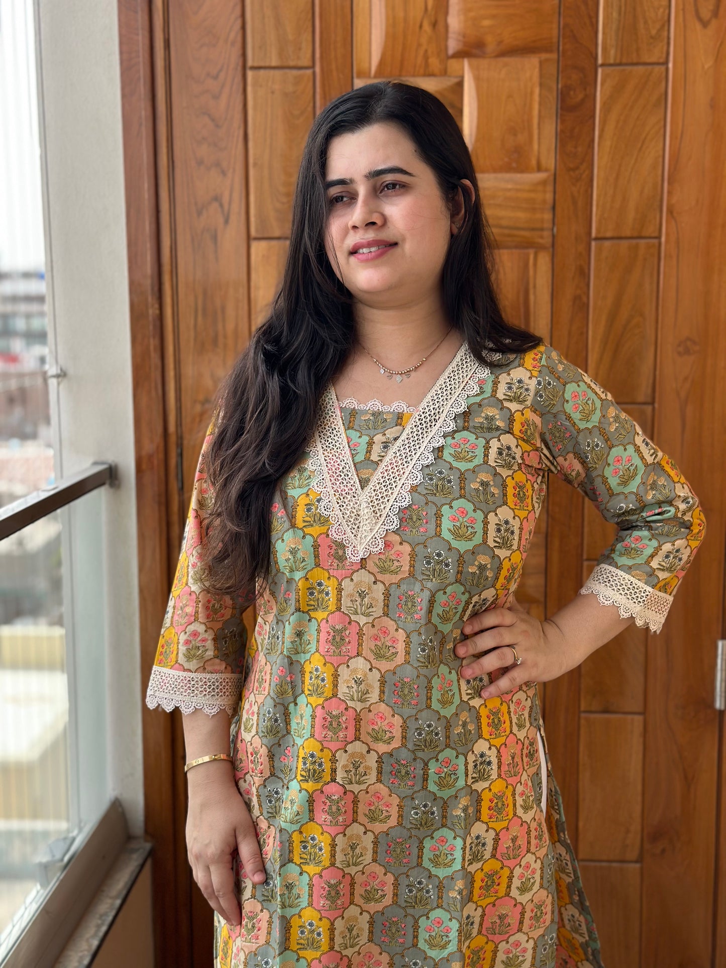 Gulmohar Cotton kurti for women floral