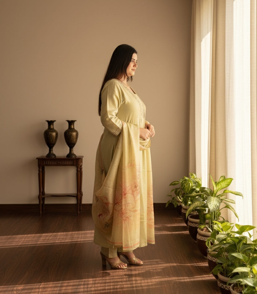 Modal Shimmer Silk Suit