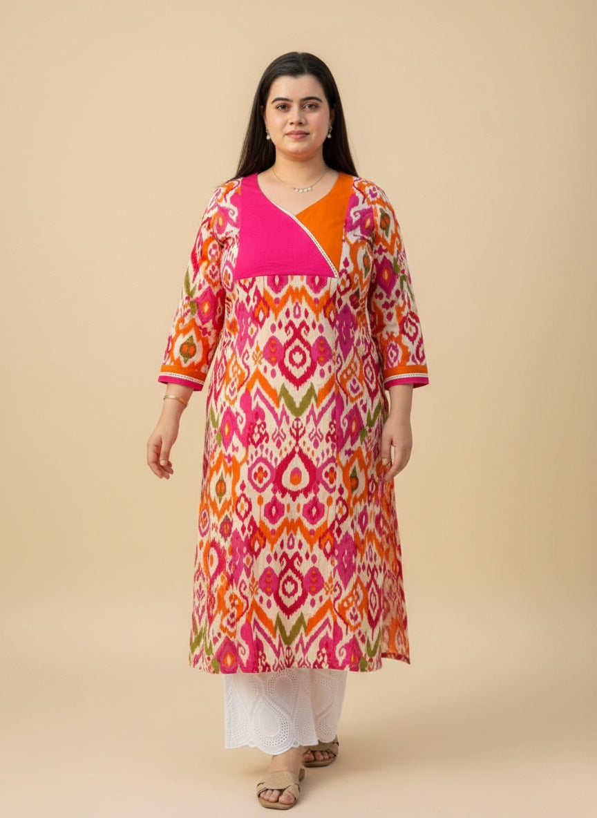 Airy Cotton Ikkat kurti for women