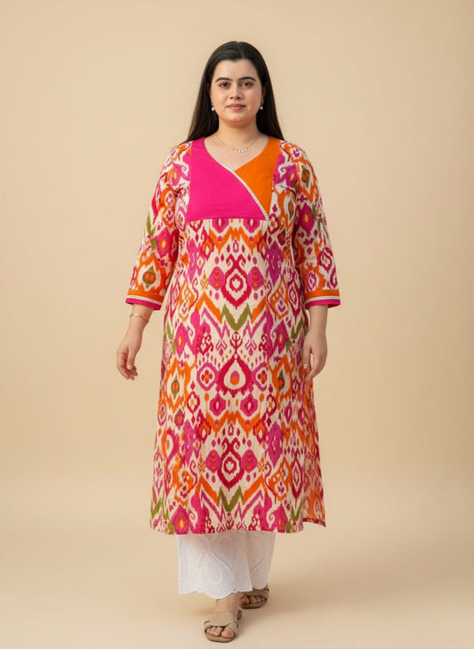 Airy Cotton Ikkat kurti for women