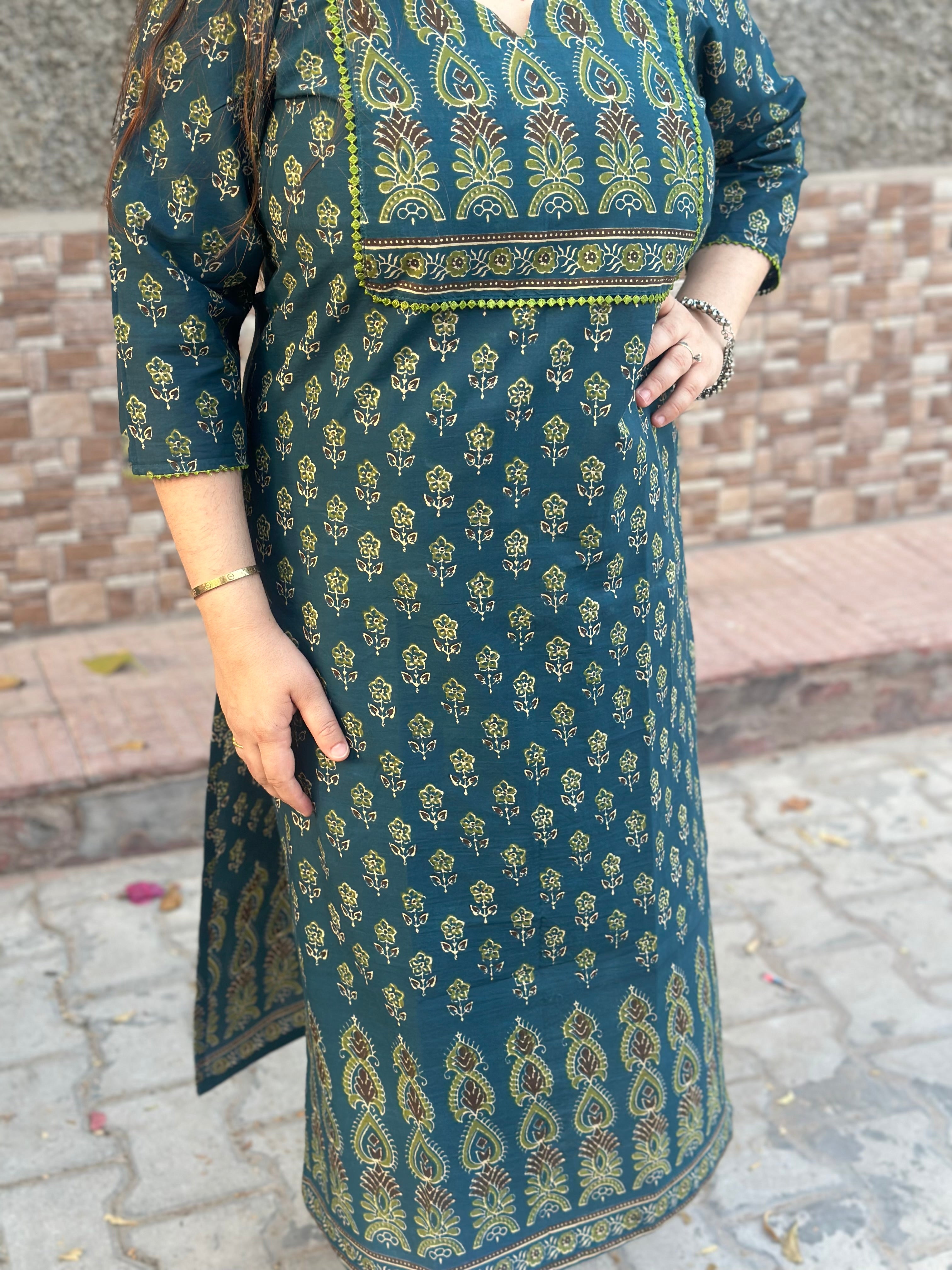Airy Cotton Kurti for women Ajrakh