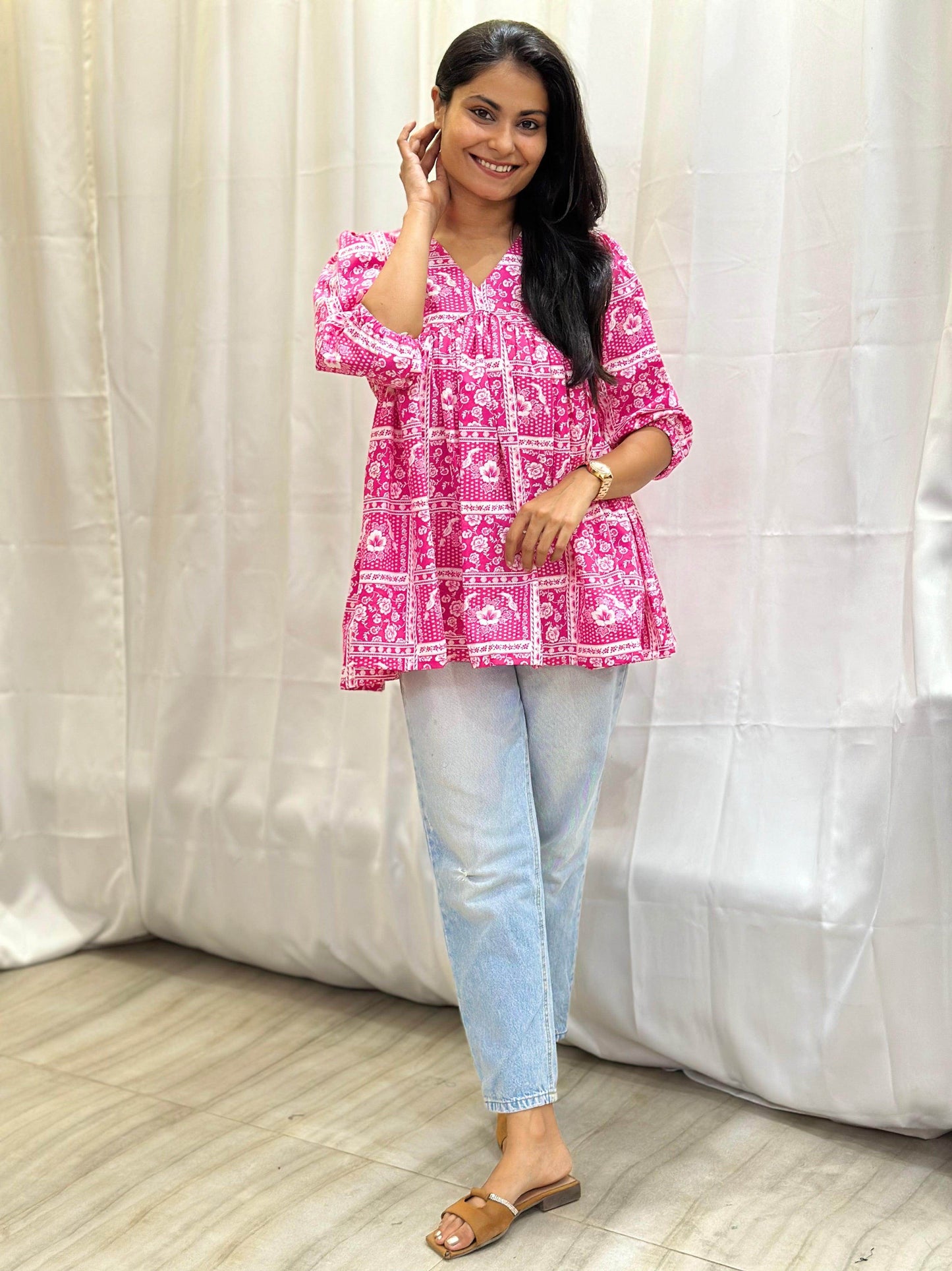 Short Cotton Kurti - Vijay Laxmi