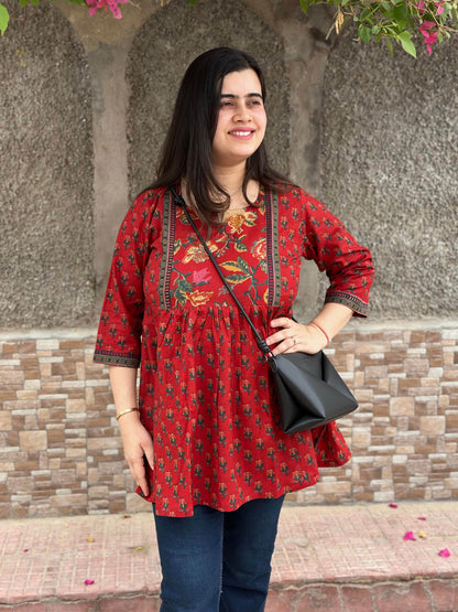 Short Cotton tunics for women - Vijay Laxmi