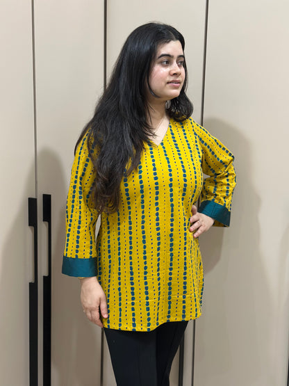 Jasmine short kurti yellow