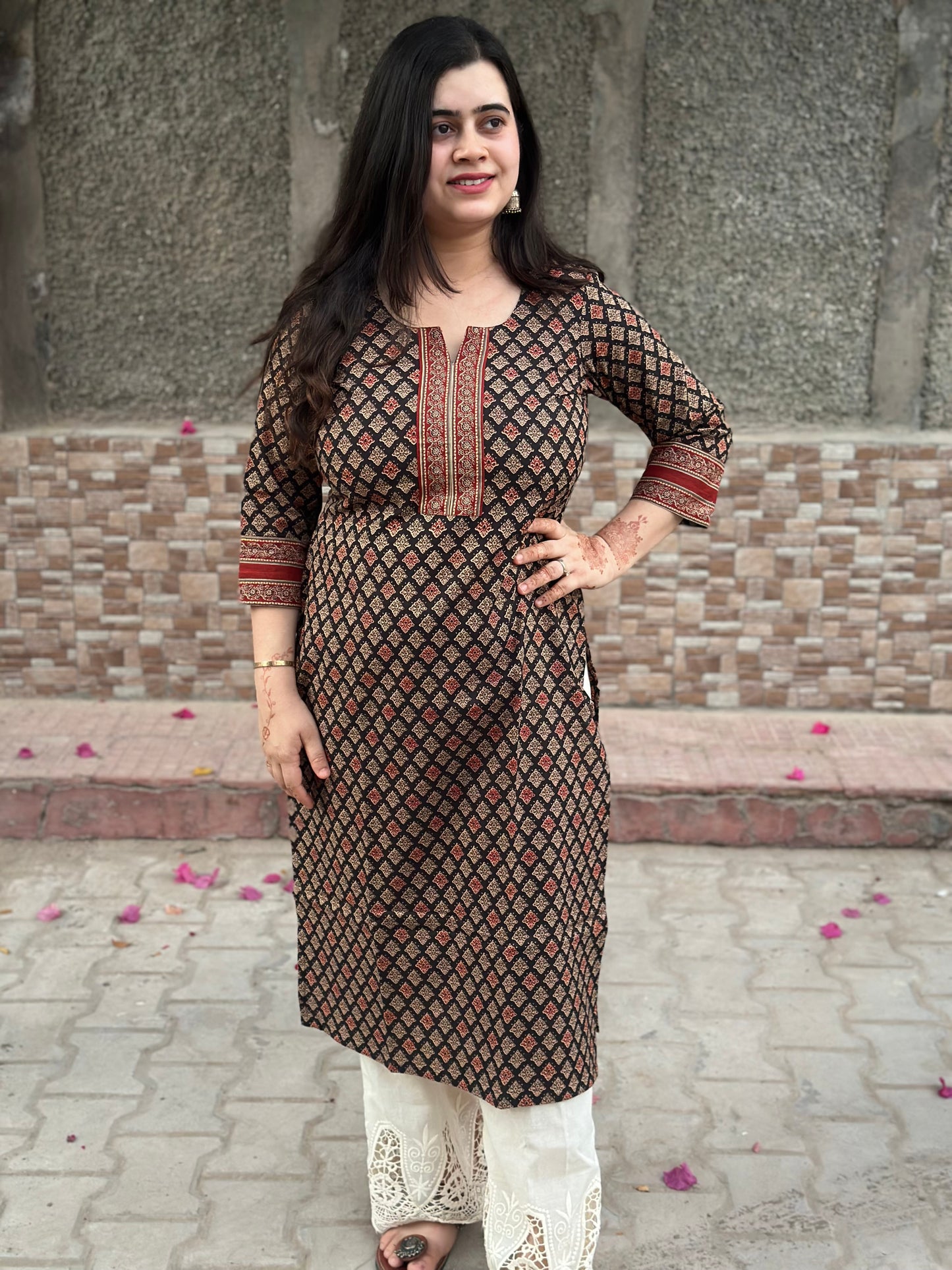 Airy Cotton Kurti for women black