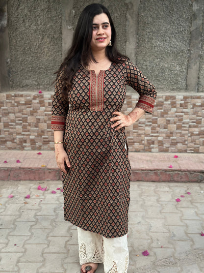 Airy Cotton Kurti for women black