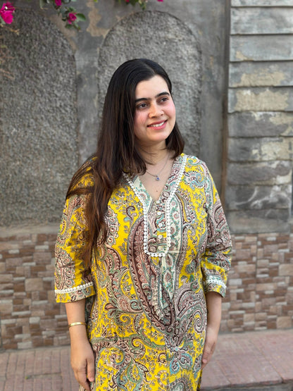 Cotton kalamkari kurta set for women - Vijay Laxmi