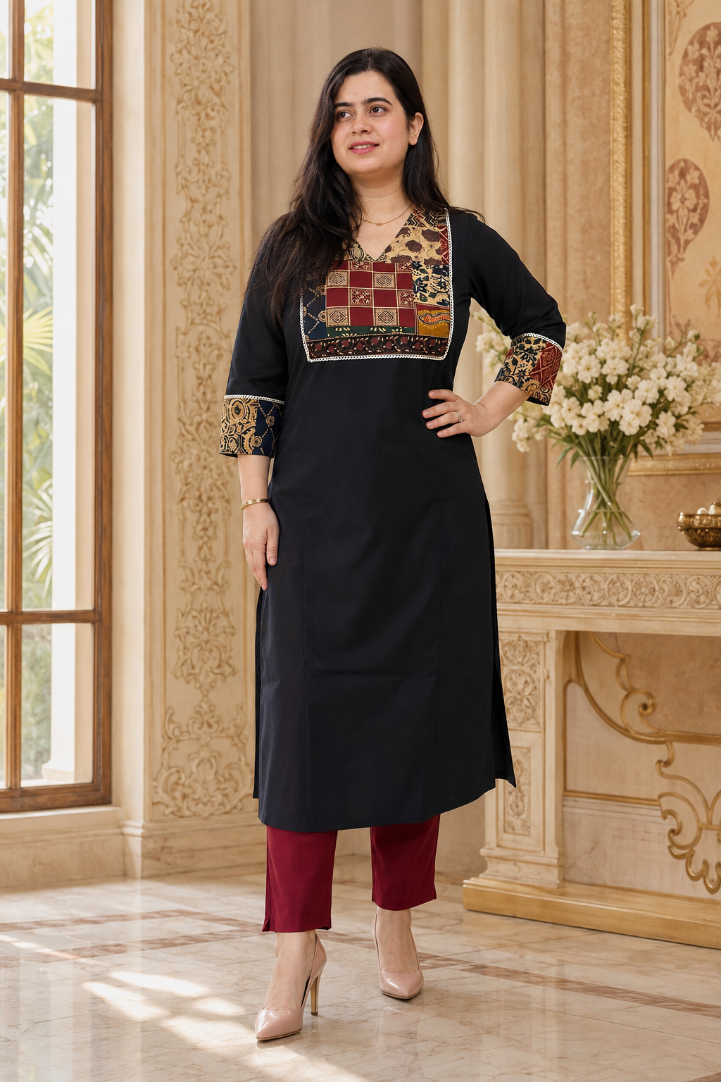 Meher premium cotton Kurta & Pant Black