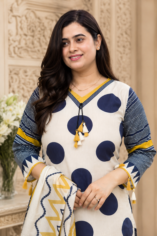 Anami festive modal kurta set with farshi salwar & dupatta