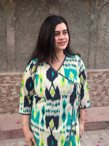 Airy Cotton Kurti for women ikkat