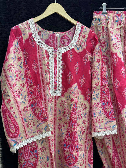 Jasmine Farshi Salwar Suit Kalamkari