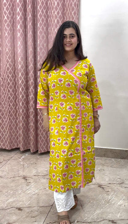 Angrakha Airy Cotton Kurti for women